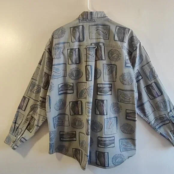 Vintage Woolrich Mens Casual Shirt Button Up Fishing Nature Outdoor Size Large - Picture 2 of 7